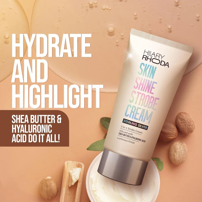 Hilary Rhoda Skin Shine Strobe Cream | 2 in 1 - Highlighter & Moisturiser | Shea Butter & Hyaluronic Acid | Intense Hydration | Weightless formula & Luminous Finish - 25ml (Pink Champagne - Shade 02) SH-7711 thumbnail 2